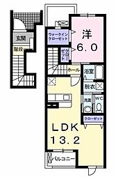 ソル・レヴェンテ2A棟 1LDKの間取図画像