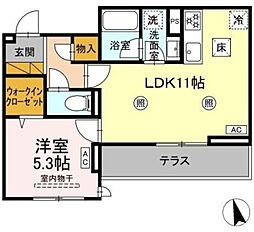Kurashiro 1LDKの間取図画像