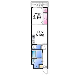 ダイバーシティ大久保中 1DKの間取図画像