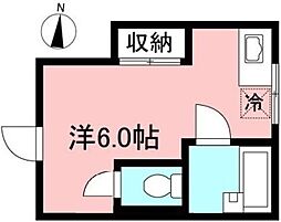 ミユキハイツ ワンルームの間取図画像