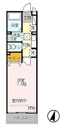 コンフォルト1 1Kの間取図画像