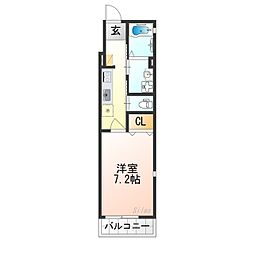 ユアメゾンセレーネ 1Kの間取図画像