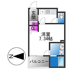 東大阪市吉松1丁目アパート 1Kの間取図画像