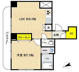 KYビル 6階1LDKの間取り