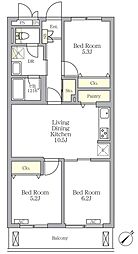 メゾンカルム中落合Ｓｏｕｔｈ 3階3LDKの間取り