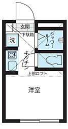 ジリオロッソ東新宿 地下1階ワンルームの間取り