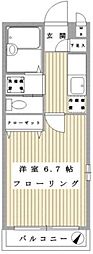 クレール渕野辺 1Kの間取図画像