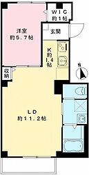 ラルゴ アミーチェ 1LDKの間取図画像