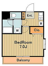 サンマウント京王橋本 2階1Kの間取り
