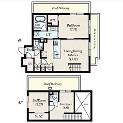 コンポジット新宿柏木 4階2SLDKの間取り