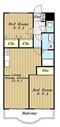 フィフスフロンティア 2LDKの間取図画像
