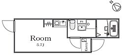 アンドレジデンス立川 ワンルームの間取図画像