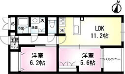 メゾンブラン 1SLDKの間取図画像
