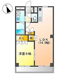 SAKURASQUARE 1LDKの間取図画像