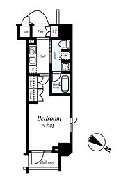 ステージファースト世田谷アジールコート 4階1Kの間取り