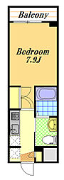 EastSideResidence 1Kの間取図画像