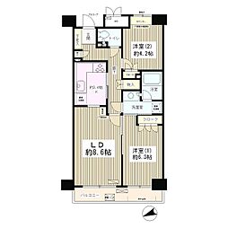高田馬場パーク・ホームズ 2LDKの間取図画像