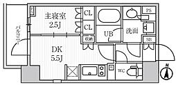 SEASONFLATS菊川 1DKの間取図画像
