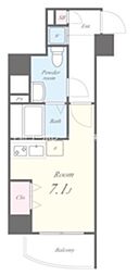 アヴァンタージュK 3階ワンルームの間取り