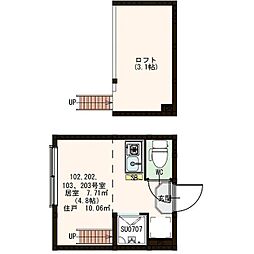プログレッソ中野 ワンルームの間取図画像