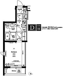 AXAS明大前 1Kの間取図画像
