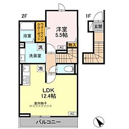 D-ROOM甲州街道 2階1LDKの間取り