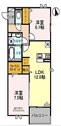 イルヴァン 2LDKの間取図画像