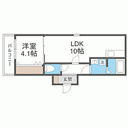 MUGINO BASE 1LDKの間取図画像