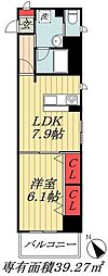 ローズグランデ 1LDKの間取図画像