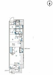 EsTRUTHPlus三ノ輪 ワンルームの間取図画像