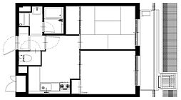 朝日プラザ新蒲田 2DKの間取図画像