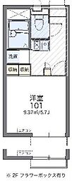 レオパレスベンデュール 1Kの間取図画像