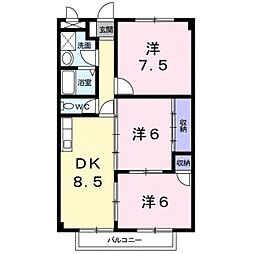 サンヒルズ千代田1 3DKの間取図画像