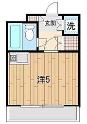 ワコーレエレガンス一ノ割2 ワンルームの間取図画像