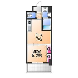 SAMTYNAKAMOZURESIDENCE 1DKの間取図画像