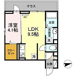 ラ・パーチェ 1LDKの間取図画像