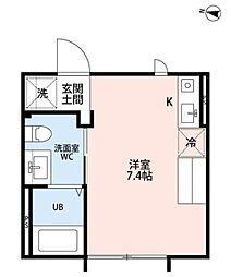 Laboratorio大岡山 ワンルームの間取図画像
