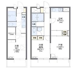 レオパレスプレシア 1Kの間取図画像