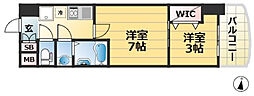 セレニテ神戸ミラクシュッド 2Kの間取図画像