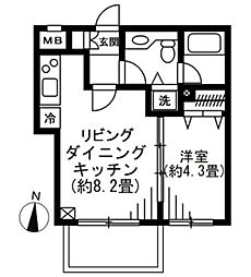 PALERMOCOURT 1LDKの間取図画像