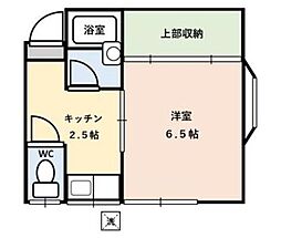 カインド・ピア 1Kの間取図画像