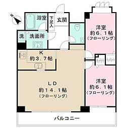 コリーヌ代官山 2LDKの間取図画像