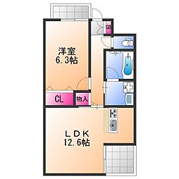 グランドレジデンス泉佐野駅前 1LDKの間取図画像