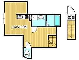 リベルテ村上 ワンルームの間取図画像