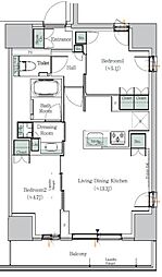 ワンルーフレジデンス西日暮里 2LDKの間取図画像