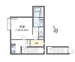 クレイノまほろば21 2階1Kの間取り