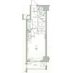 ミルーム中落合 5階ワンルームの間取り