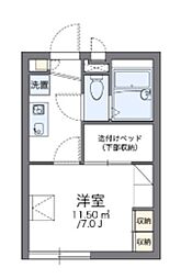 レオパレスアミティエ 1Kの間取図画像