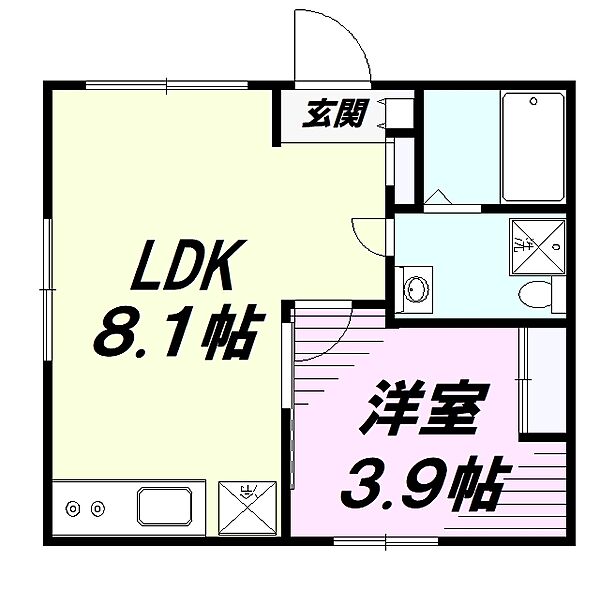 カンパネラ寺町 ｜東京都八王子市寺町(賃貸マンション1LDK・1階・25.44㎡)の写真 その2