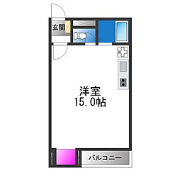 ハピネス平野 ワンルームの間取図画像